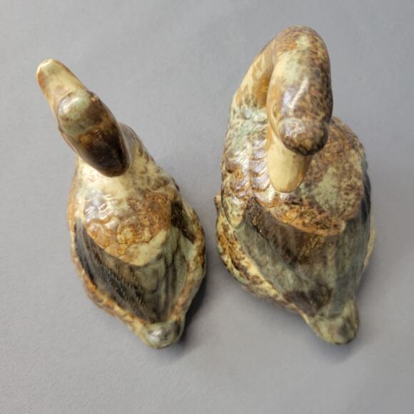 Vintage Set Ceramic Geese Figurines Brown Goose Decor Japan Nick-Nak 3.75" - Picture 6 of 10